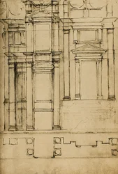 Architektonische Studie für die Medici-Kapellen in der Basilika San Lorenzo